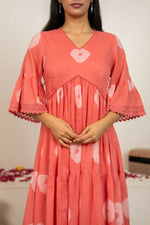 Thumbnail for Joban Fashion Pink Tie & Dye Cotton Dress - Distacart