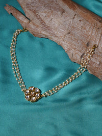 Thumbnail for Kundan & Pearl Neckpiece (Gold) - Ruby Raang - Distacart