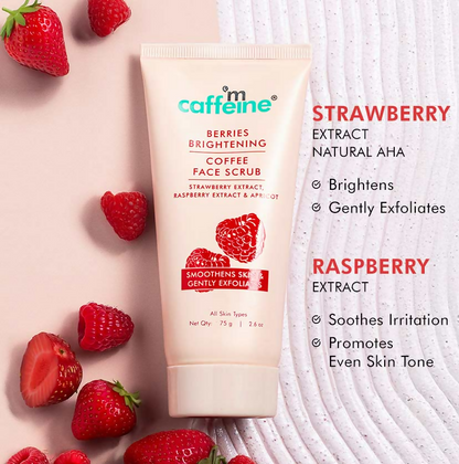 mCaffeine Berries Brightening Coffee Face Scrub - Distacart