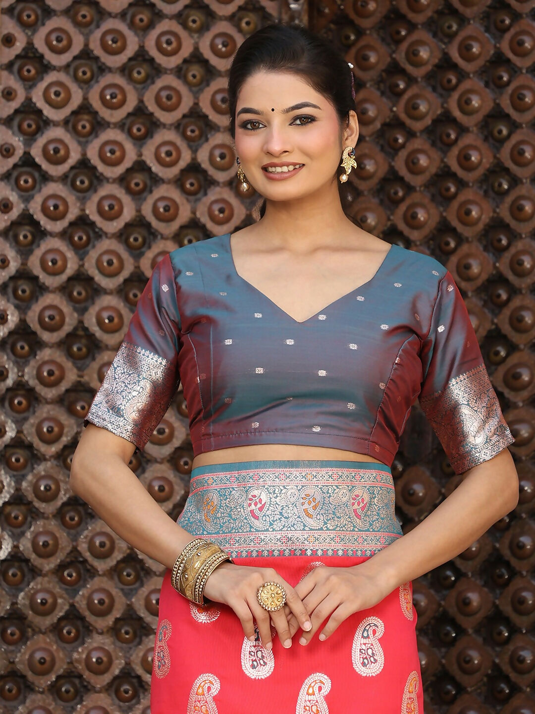 Astita Red Silk Saree