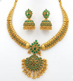 Thumbnail for Jewel City Timeless Elegance Of Indian Heritage Handcrafted Green Necklace Set - Distacart