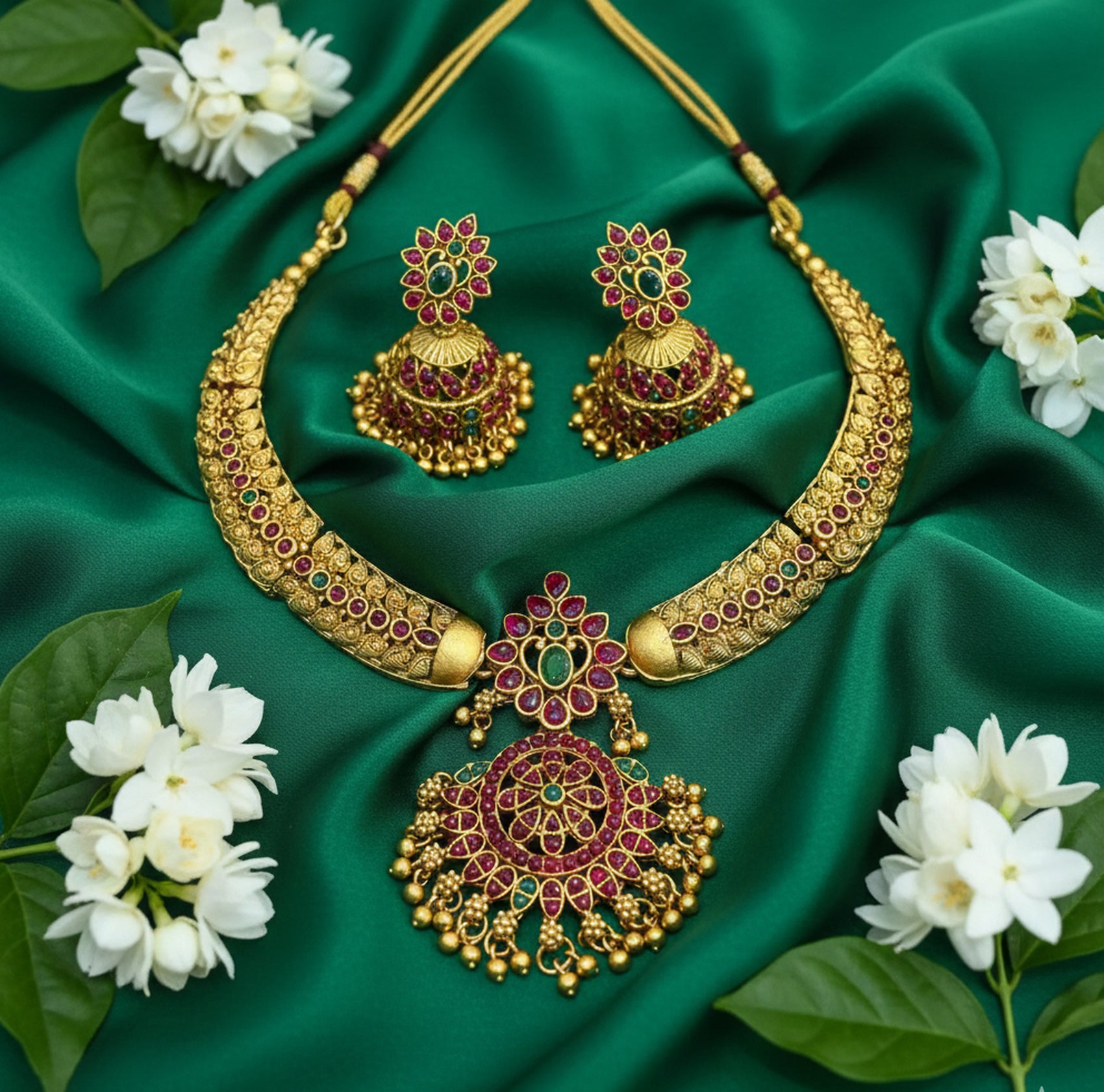 Jewel City Timeless Elegance Of Indian Heritage Handcrafted Multi-Color Necklace Set - Distacart