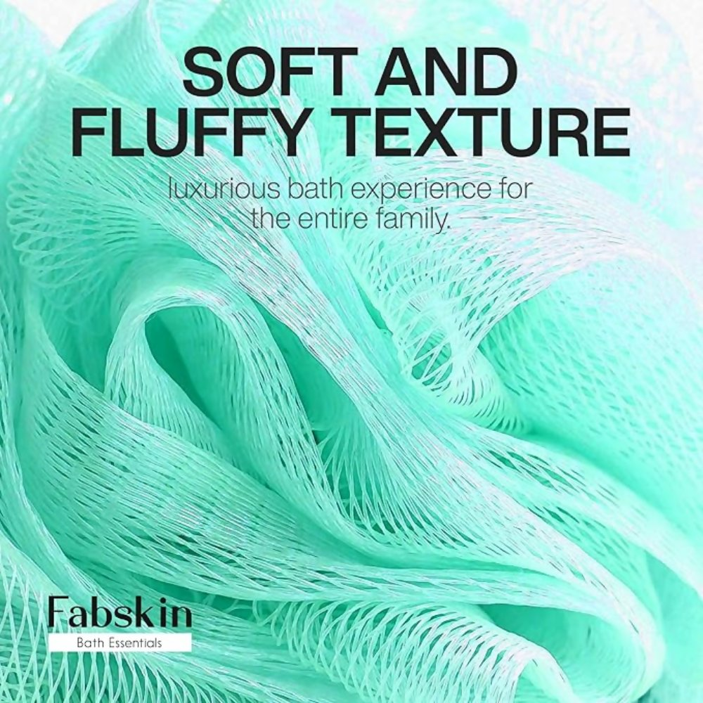 Fabskin Luxury Bathing Round Loofah - Aqua and Pink - 2 Pieces - Dista
