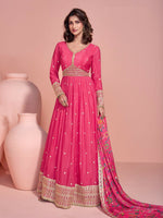 Thumbnail for Anaita Yellow Embroidered Silk Anarkali Suits - Distacart