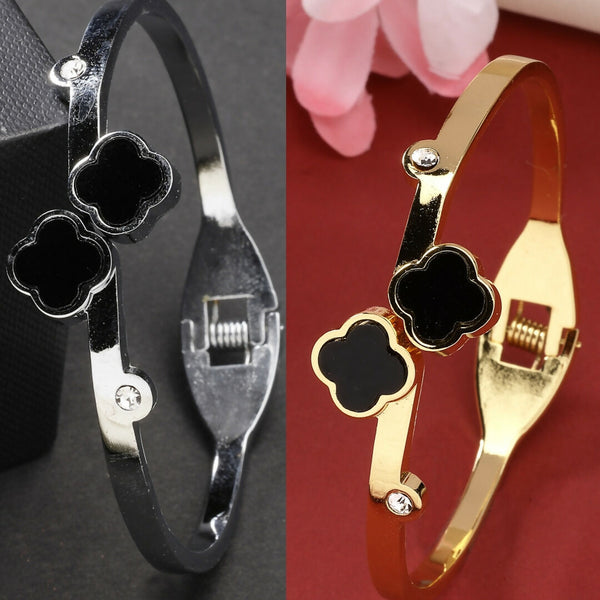 NVR Women's Set of 2 Gold & Silver Cuff Bracelet - Distacart