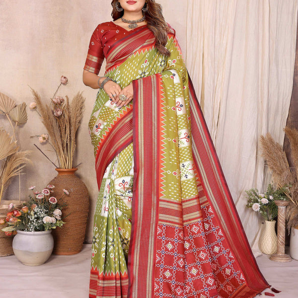 Aastha Fashion Pista Soft Silk Weaving Saree - Distacart