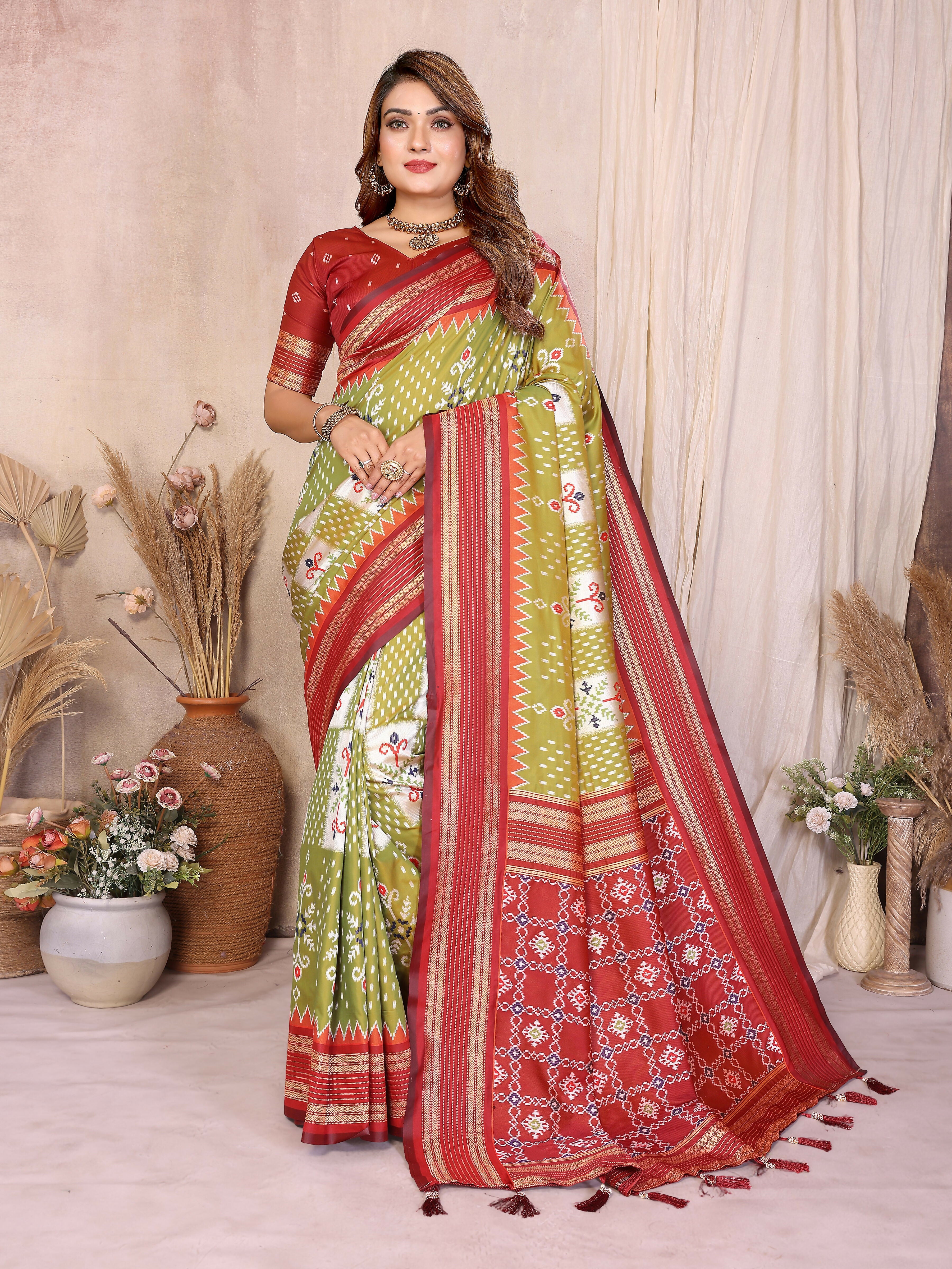 Aastha Fashion Pista Soft Silk Weaving Saree - Distacart