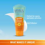 Thumbnail for Lotus Herbals Safe Sun Sports Super Stay Sunscreen Cream SPF 70 PA+++ - Distacart