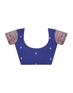 Thumbnail for Vastranavya Blue Soft Paithani Silk Saree With Gold Zari Weaving Motifs With Matching Blouse Fabric - Distacart
