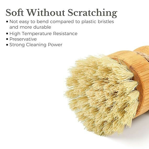 Not Available Bamboo Dish Scrub Brush for Kitchen - Dista