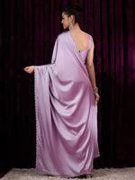 Thumbnail for NOZ2TOZ Women's Satin Silk Mauve Embellished Designer Saree With Blouse Piece - Distacart