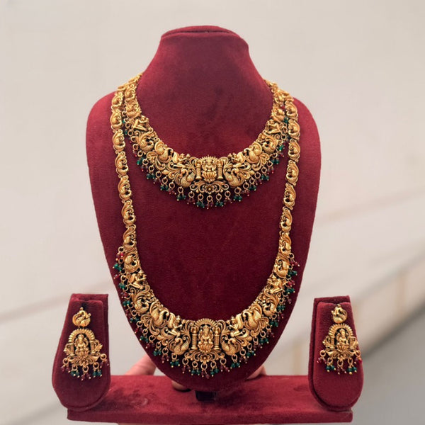 Jewel City Handcrafted Traditional Gold-Plated Temple Jewelry Set | Ethnic Bridal Lakshmi Necklace & Earrings for Women - Distacart