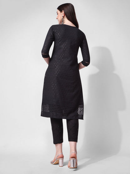 Embroidered Kurta With Pant, Multicolor - Hiral Fashion - Distacart