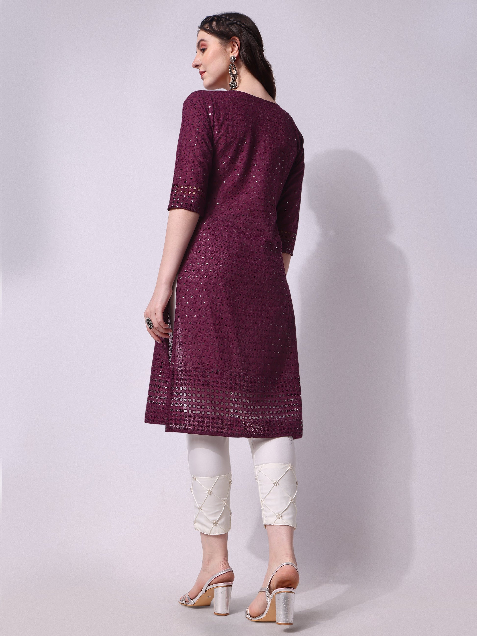 Embroidered Kurta With Pant, Multicolor - Hiral Fashion - Distacart