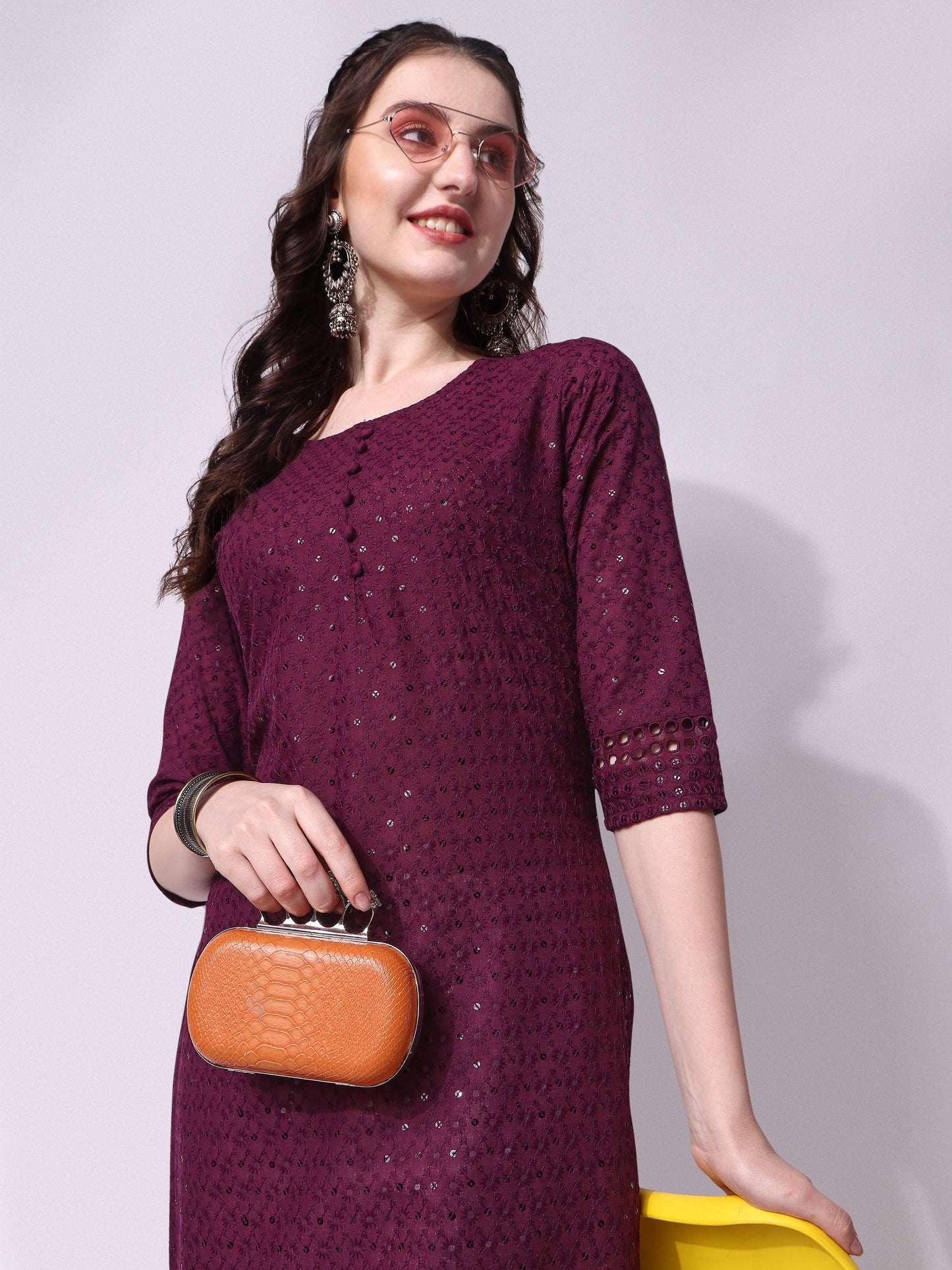 Embroidered Kurta With Pant, Multicolor - Hiral Fashion - Distacart