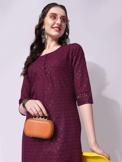 Embroidered Kurta With Pant, Multicolor - Hiral Fashion - Distacart