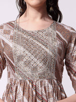Thumbnail for Nayra Cut Embroidered Kurta With Pant And Dupatta Set, Multicolor - Hiral Fashion - Distacart