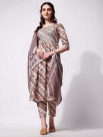 Thumbnail for Nayra Cut Embroidered Kurta With Pant And Dupatta Set, Multicolor - Hiral Fashion - Distacart
