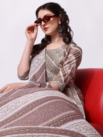 Thumbnail for Nayra Cut Embroidered Kurta With Pant And Dupatta Set, Multicolor - Hiral Fashion - Distacart