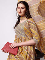 Thumbnail for Nayra Cut Embroidered Kurta With Pant And Dupatta Set, Multicolor - Hiral Fashion - Distacart