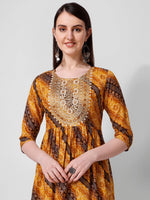 Thumbnail for Embroidered & Printed Kurta With Pant And Dupatta Set, Multicolor - Hiral Fashion - Distacart