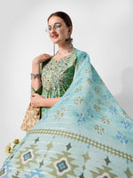 Thumbnail for Printed And Embroidered Kurta With Pant And Dupatta Set, Multicolor - Hiral Fashion - Distacart