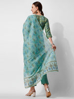 Thumbnail for Printed And Embroidered Kurta With Pant And Dupatta Set, Multicolor - Hiral Fashion - Distacart