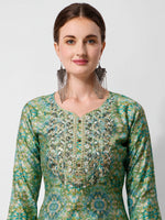 Thumbnail for Printed And Embroidered Kurta With Pant And Dupatta Set, Multicolor - Hiral Fashion - Distacart