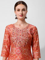 Thumbnail for Printed And Embroidered Kurta With Pant And Dupatta Set, Multicolor - Hiral Fashion - Distacart