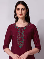 Thumbnail for Embroidered Kurta With Pant And Dupatta Set, Multicolor - Hiral Fashion - Distacart