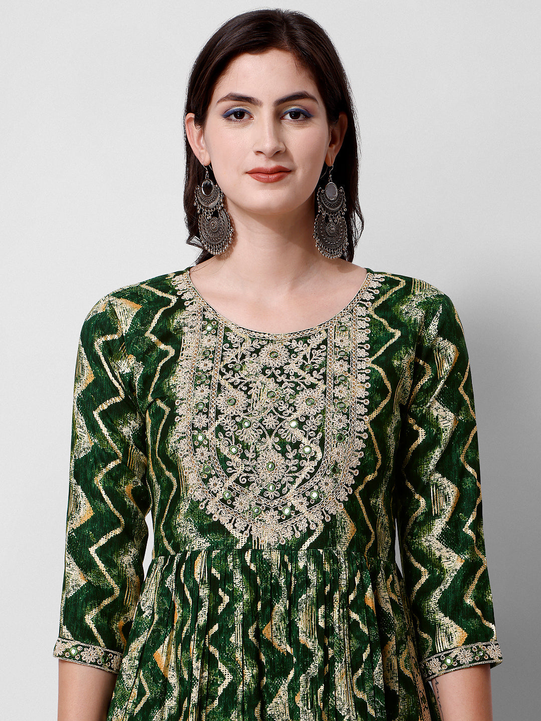 Nayra Cut Printed And Embroidered Kurta With Pant & Dupatta Set, Multicolor - Hiral Fashion - Distacart