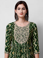 Thumbnail for Nayra Cut Printed And Embroidered Kurta With Pant & Dupatta Set, Multicolor - Hiral Fashion - Distacart