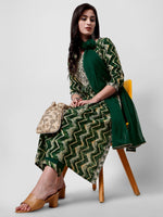 Thumbnail for Nayra Cut Printed And Embroidered Kurta With Pant & Dupatta Set, Multicolor - Hiral Fashion - Distacart