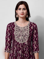 Thumbnail for Nayra Cut Printed And Embroidered Kurta With Pant & Dupatta Set, Multicolor - Hiral Fashion - Distacart