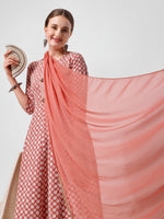 Thumbnail for Lucknowi Embroidered Anarkali Kurta With Pant & Dupatta Set, Multicolor - Hiral Fashion - Distacart