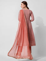 Thumbnail for Lucknowi Embroidered Anarkali Kurta With Pant & Dupatta Set, Multicolor - Hiral Fashion - Distacart