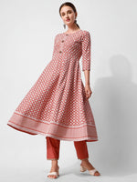 Thumbnail for Lucknowi Embroidered Anarkali Kurta With Pant & Dupatta Set, Multicolor - Hiral Fashion - Distacart