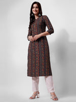 Thumbnail for Ehtnic Motif Printed Kurta, Multicolor - Hiral Fashion - Distacart