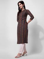 Thumbnail for Ehtnic Motif Printed Kurta, Multicolor - Hiral Fashion - Distacart