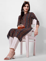 Thumbnail for Ehtnic Motif Printed Kurta, Multicolor - Hiral Fashion - Distacart
