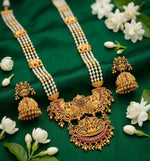 Thumbnail for Jewel City Antique Temple Jewelry Gold-Plated Necklace Set with Lakshmi Pendant & Earrings Traditional South Indian Bridal Jewelry - Distacart