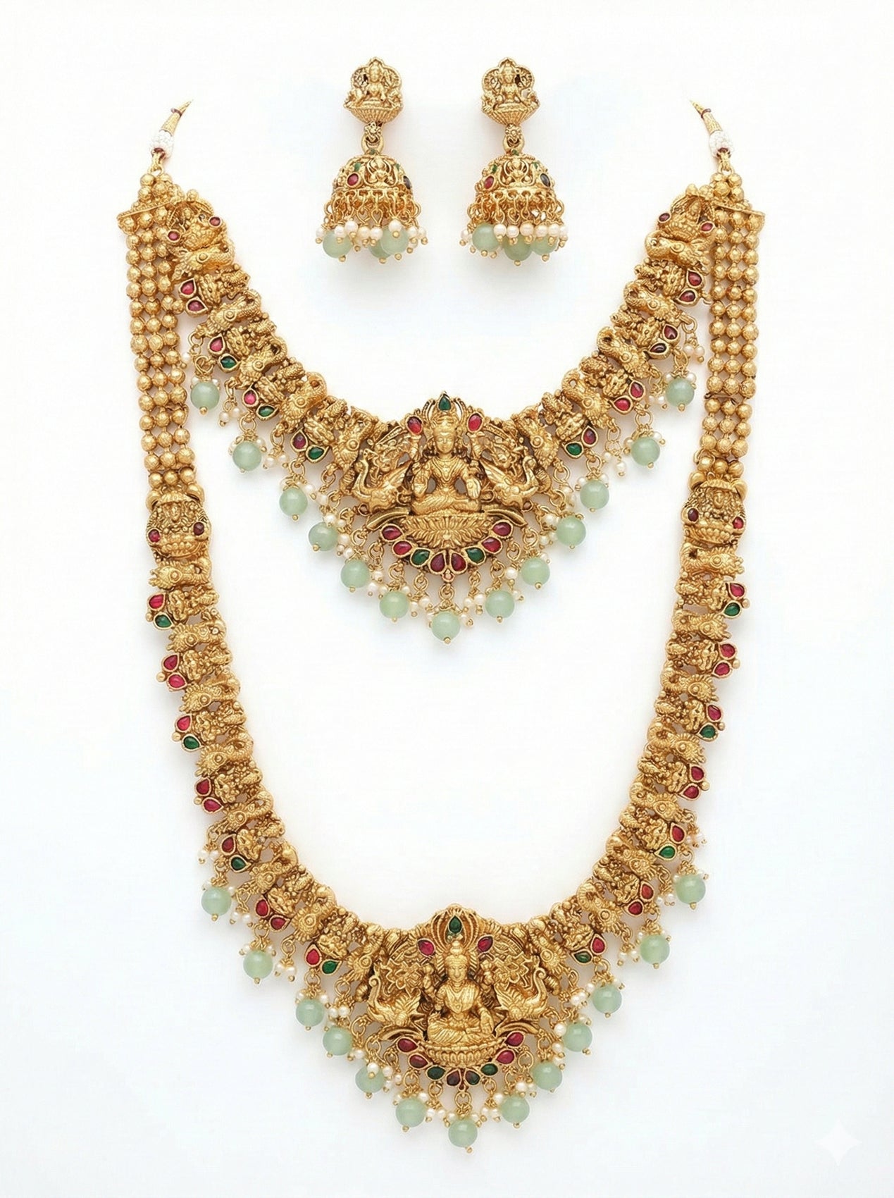 Jewel City Traditional Gold Plated Lakshmi Temple Jewelry Set - Distacart
