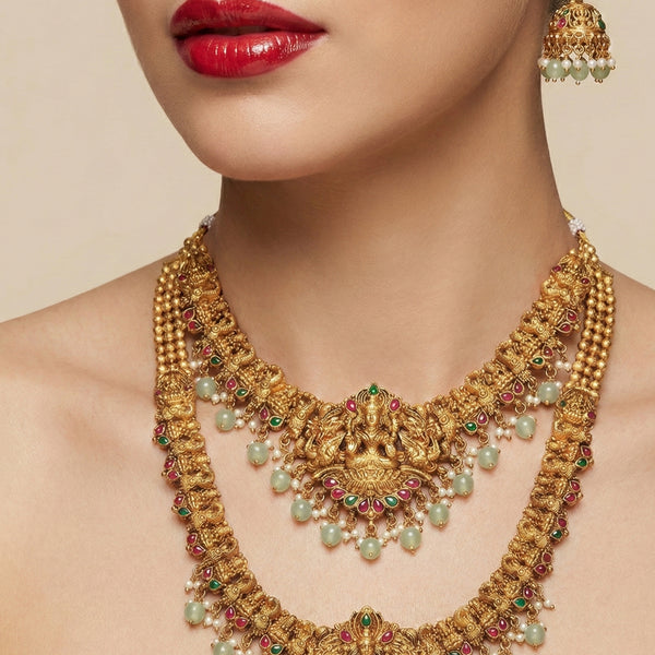 Jewel City Traditional Gold Plated Lakshmi Temple Jewelry Set - Distacart