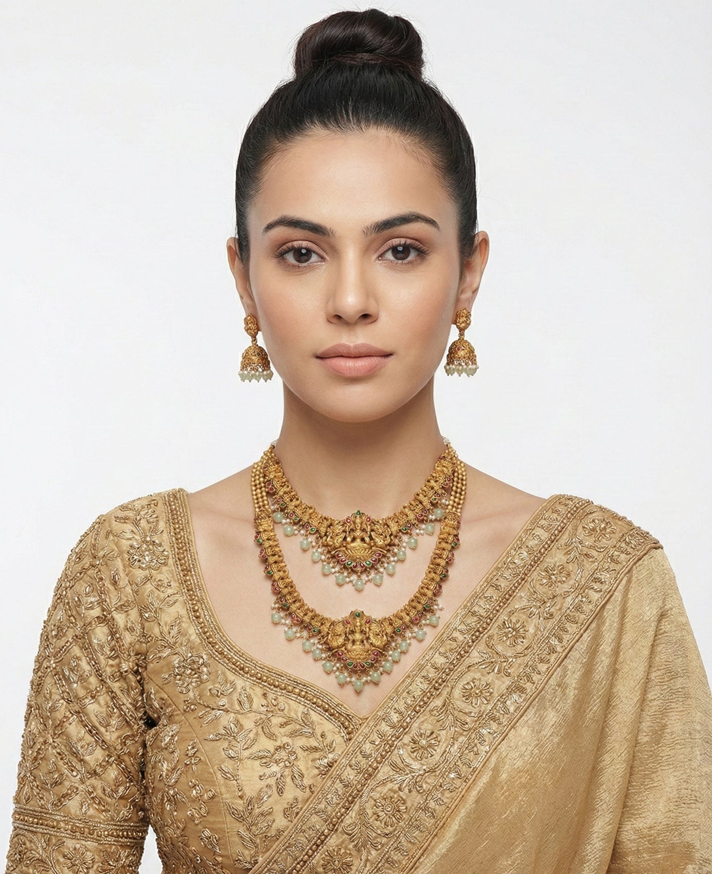 Jewel City Traditional Gold Plated Lakshmi Temple Jewelry Set - Distacart