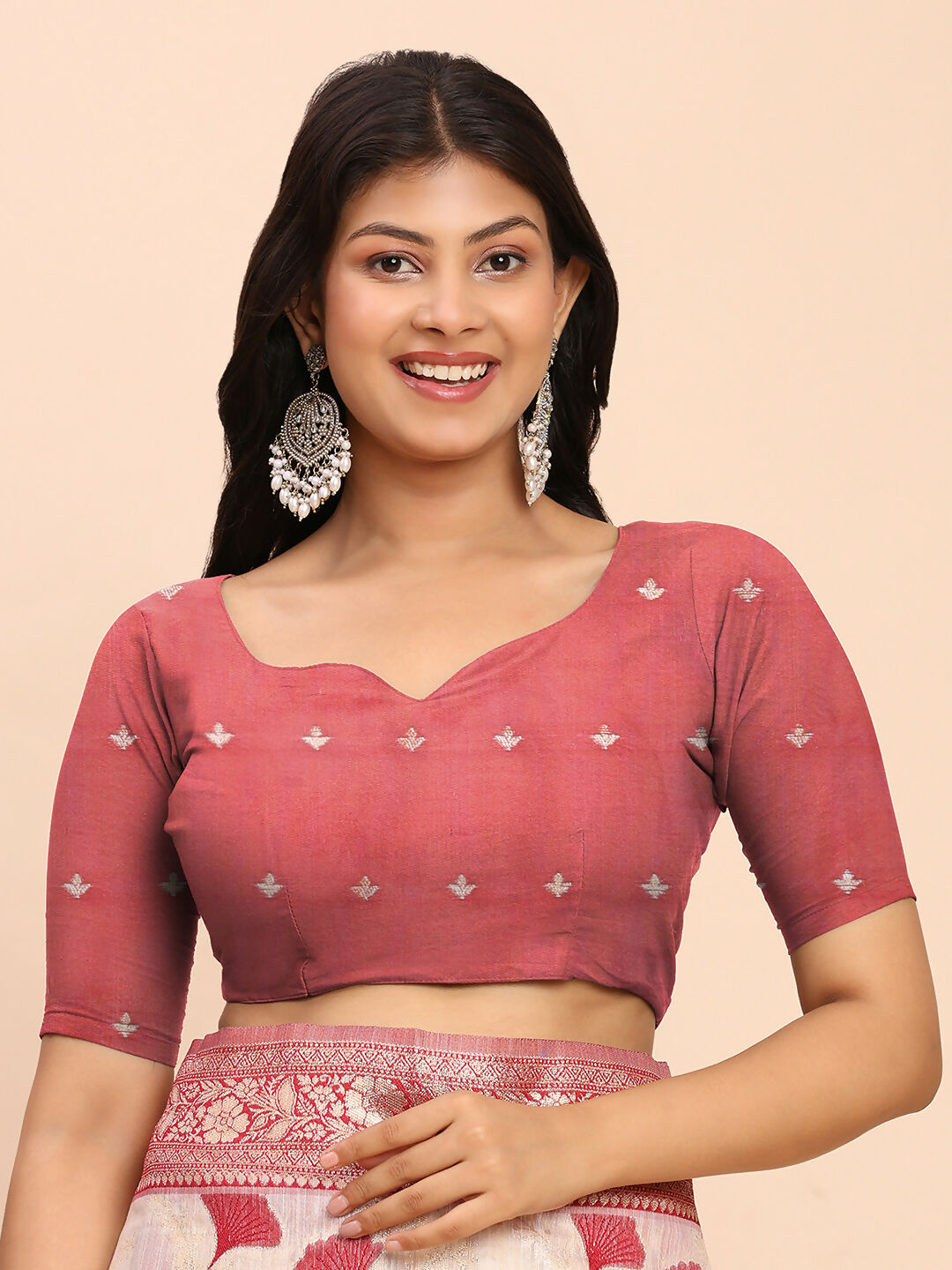 Astita Linen Cotton Maroon Saree
