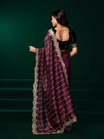 Thumbnail for Joban Fashion Purple Net Party Wear Sarees - Distacart
