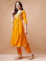 Thumbnail for Alia Cut Embroidered Kurta With Pant & Dupatta, Multicolor - Hiral Fashion - Distacart