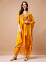 Thumbnail for Alia Cut Embroidered Kurta With Pant & Dupatta, Multicolor - Hiral Fashion - Distacart