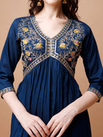 Thumbnail for Alia Cut Embroidered Kurta With Pant & Dupatta, Multicolor - Hiral Fashion - Distacart