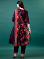 Thumbnail for Alia Cut Embroidered Kurta With Pant & Printed Dupatta, Multicolor - Hiral Fashion - Distacart